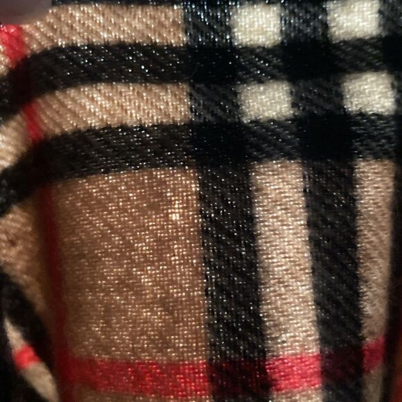 Vintage Burberrys Burberry Camel Nova Check Cashmere Scarf 57" x 12" - Picture 6 of 8